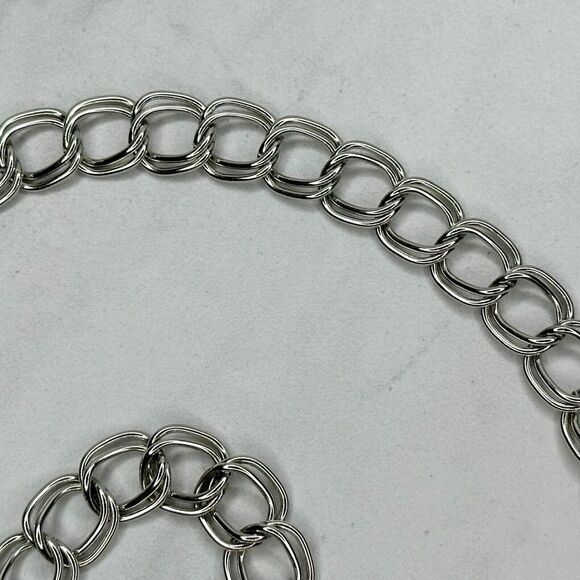 Silver Tone K Initial Chain Link Belt Y2K Festival XS/Small (XS/S) ✨ - Picture 6 of 10